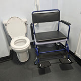 Heavy Duty Bariatric Mobile Wheeled Commode Chair - Takes up to 35 stone