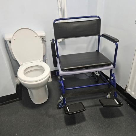 Heavy Duty Bariatric Mobile Wheeled Commode Chair - Takes up to 35 stone