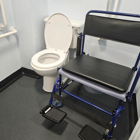 Heavy Duty Bariatric Mobile Wheeled Commode Chair - Takes up to 35 stone