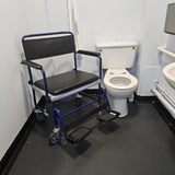 Heavy Duty Bariatric Mobile Wheeled Commode Chair - Takes up to 35 stone