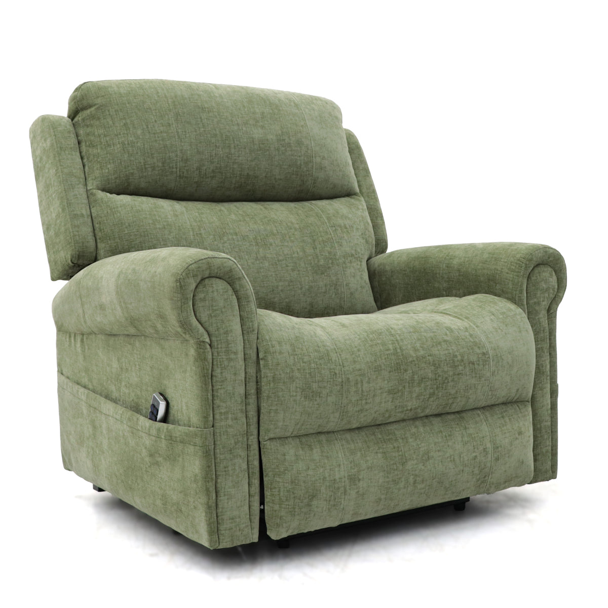 Heavy Duty Fabric Bariatric Rise and Recliner Chair - up to 35 Stone Extra Wide Seat-Green-29" Seat