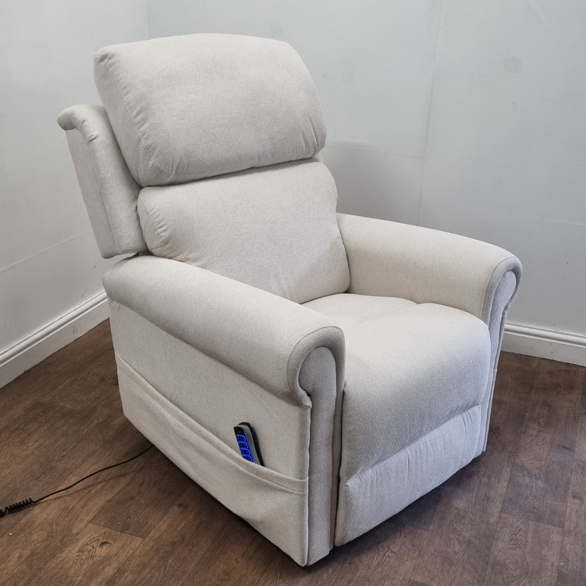 Highfield 4 motor fabric riser recliner chair powered head lumbar