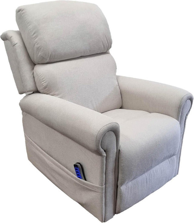 Highfield 4 motor fabric riser recliner chair - powered head and lumbar