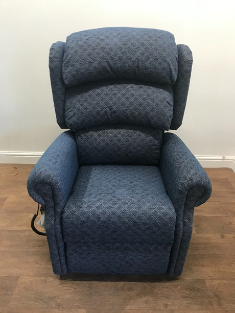 Primacare Dual Motor Waterfall Back Blue Fabric Demo