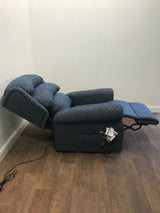 Primacare Dual Motor Waterfall Back Blue Fabric Demo