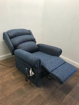 Primacare Dual Motor Waterfall Back Blue Fabric Demo