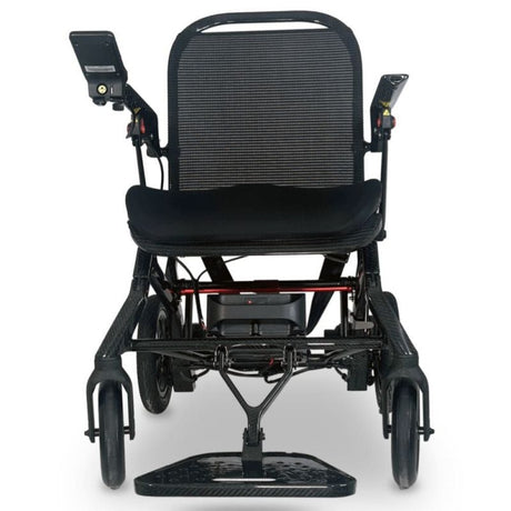 Black electric wheelchair on a white background