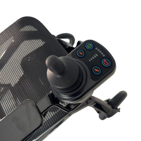 Joystick controller with buttons on a white background