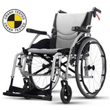 Karma Ergo 3 Crash Tested Lightweight Folding Self Propel Wheelchair-Silver-20"