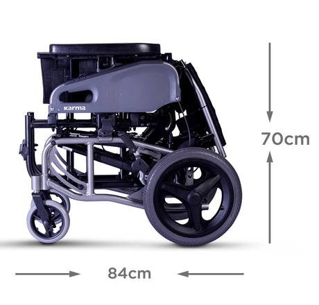 Karma Crash Tested VIP2 Transit Tilt in Space reclining wheelchair VIP2-TR-F14WB