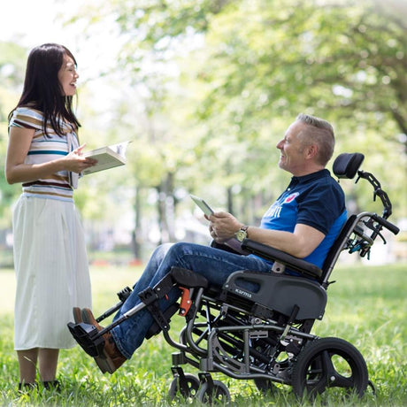 Karma Crash Tested VIP2 Transit Tilt in Space reclining wheelchair VIP2-TR-F14WB