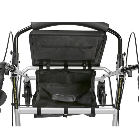 Lightweight Rollator with Seat and Bag - Open Basket