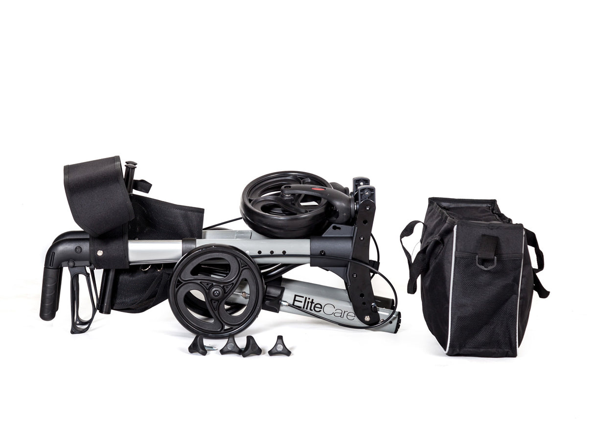 X Cruise Folding Lightweight Compact Rollator - Collapsed