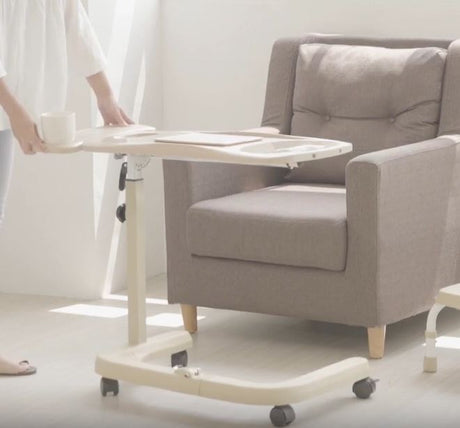 Deluxe over bed or chair table adjustable width height and angle