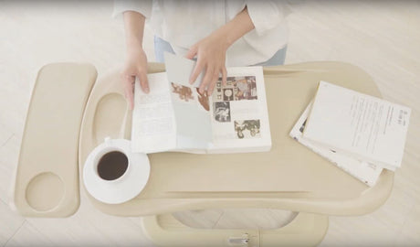 Deluxe over bed or chair table adjustable width height and angle