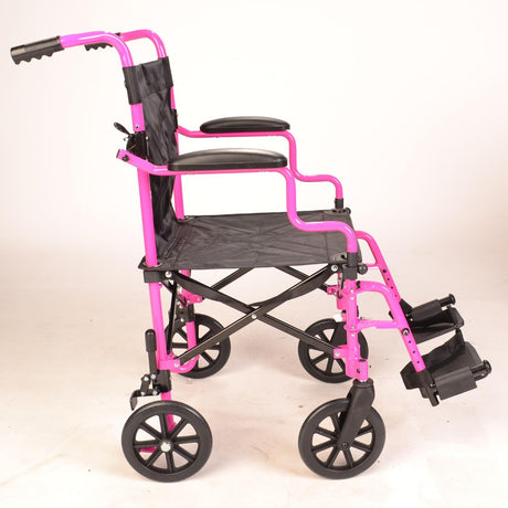 Lightweight compact Pink wheelchair in a bag