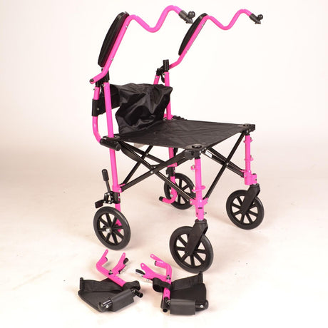 Lightweight compact Pink wheelchair in a bag