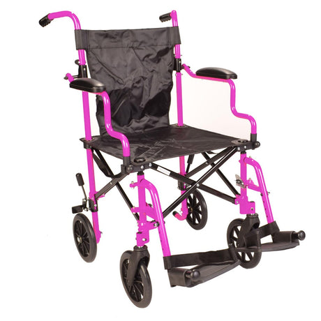 Lightweight compact Pink wheelchair in a bag