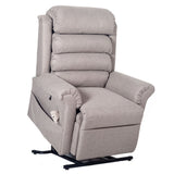 Pride 670 Steel Grey Fabric Dual Motor Rise Recline Armchair Demo