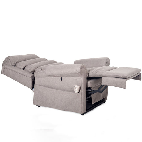 Pride 670 Steel Grey Fabric Dual Motor Rise Recline Armchair Demo