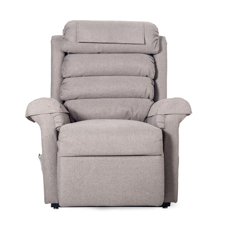 Pride 670 Steel Grey Fabric Dual Motor Rise Recline Armchair Demo