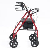Lightweight Aluminium folding rollator Red 18cm wheels