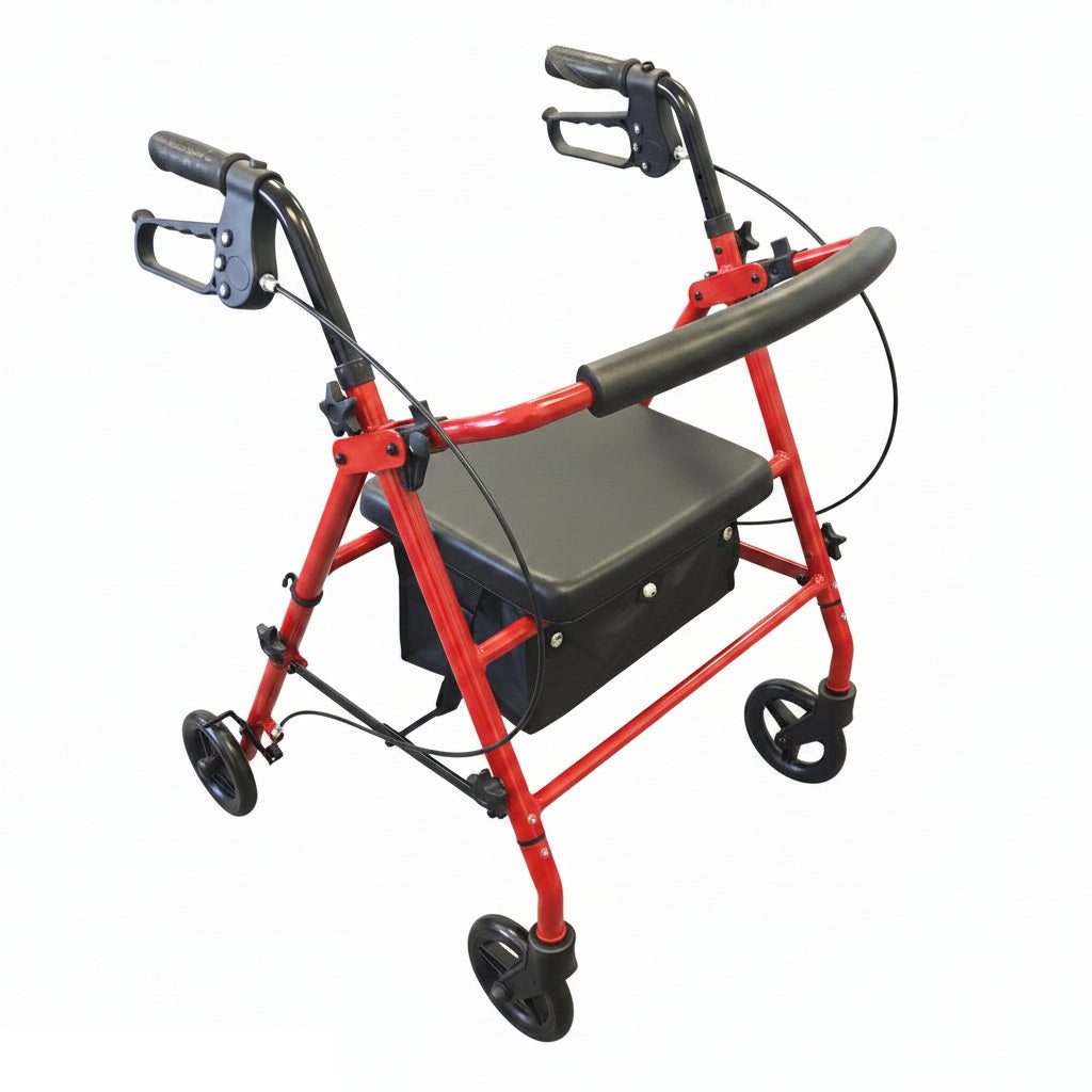 Lightweight rollator walker 4 wheel walking mobility frame 5 Colours - 6kg