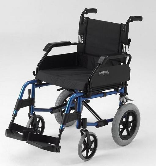 RMA 1530 Lightweight Folding Transit Wheelchair-Blue