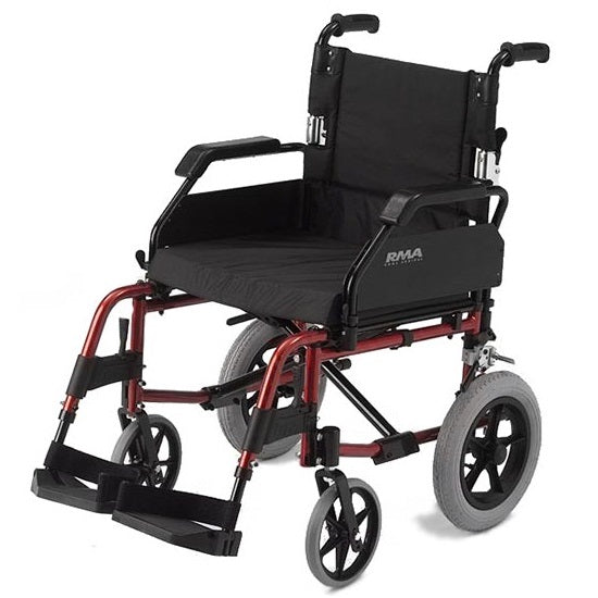 RMA 1530 Lightweight Folding Transit Wheelchair-Red