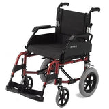 RMA 1530 Lightweight Folding Transit Wheelchair-Red
