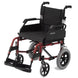 RMA 1530 Lightweight Folding Transit Wheelchair-Red