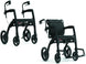 Rollz Motion 2 in 1 Rollator and Wheelchair-Black