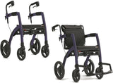 Rollz Motion 2 in 1 Rollator and Wheelchair-Purple