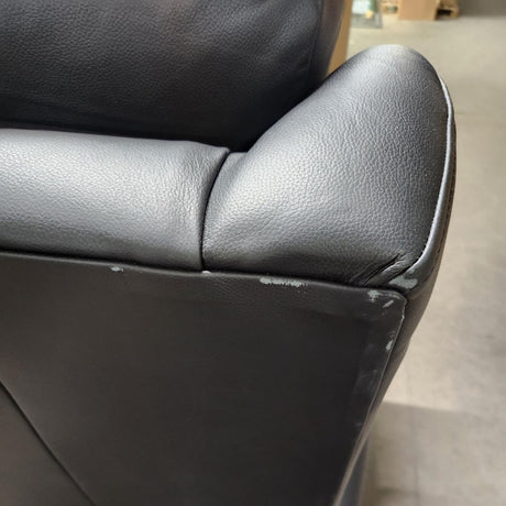 Cullingworth Waterfall Backrest Black leather - Ex Demo
