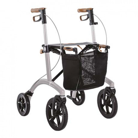  Saljol All Terrain off road Rollator lightweight wheeled walker with seat &amp; bag-Grey