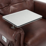 Stanbury Leather dual motor riser recliner chair with table, USB and lamp - Table Top