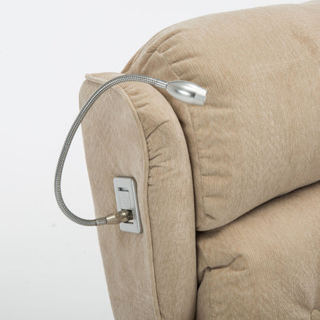 Stanbury dual motor riser recliner chair with table, USB and lamp - Light