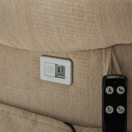 Stanbury dual motor riser recliner chair with table, USB and lamp - USB