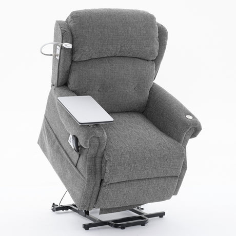 Stanbury dual motor riser recliner chair with table,  USB and lamp