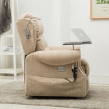 Stanbury dual motor riser recliner chair with table, USB and lamp - Side View