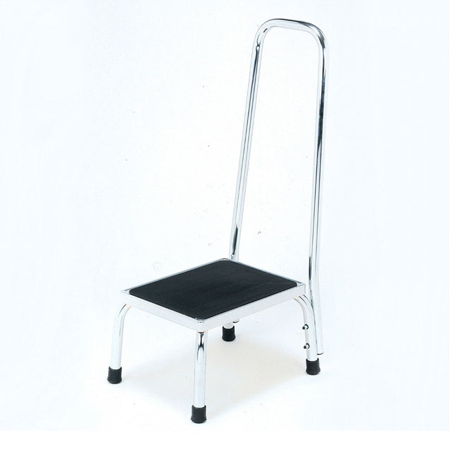Get in and out of the bath safely and easily with an adjustable height bath step with handrail.