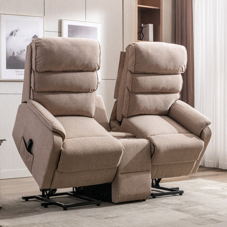 Thornton 2 Seater Dual Motor Riser Recliner Sofa with Centre Console
