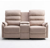 Thornton 2 Seater Dual Motor Riser Recliner Sofa with Centre Console-Wheat - Ex Demo