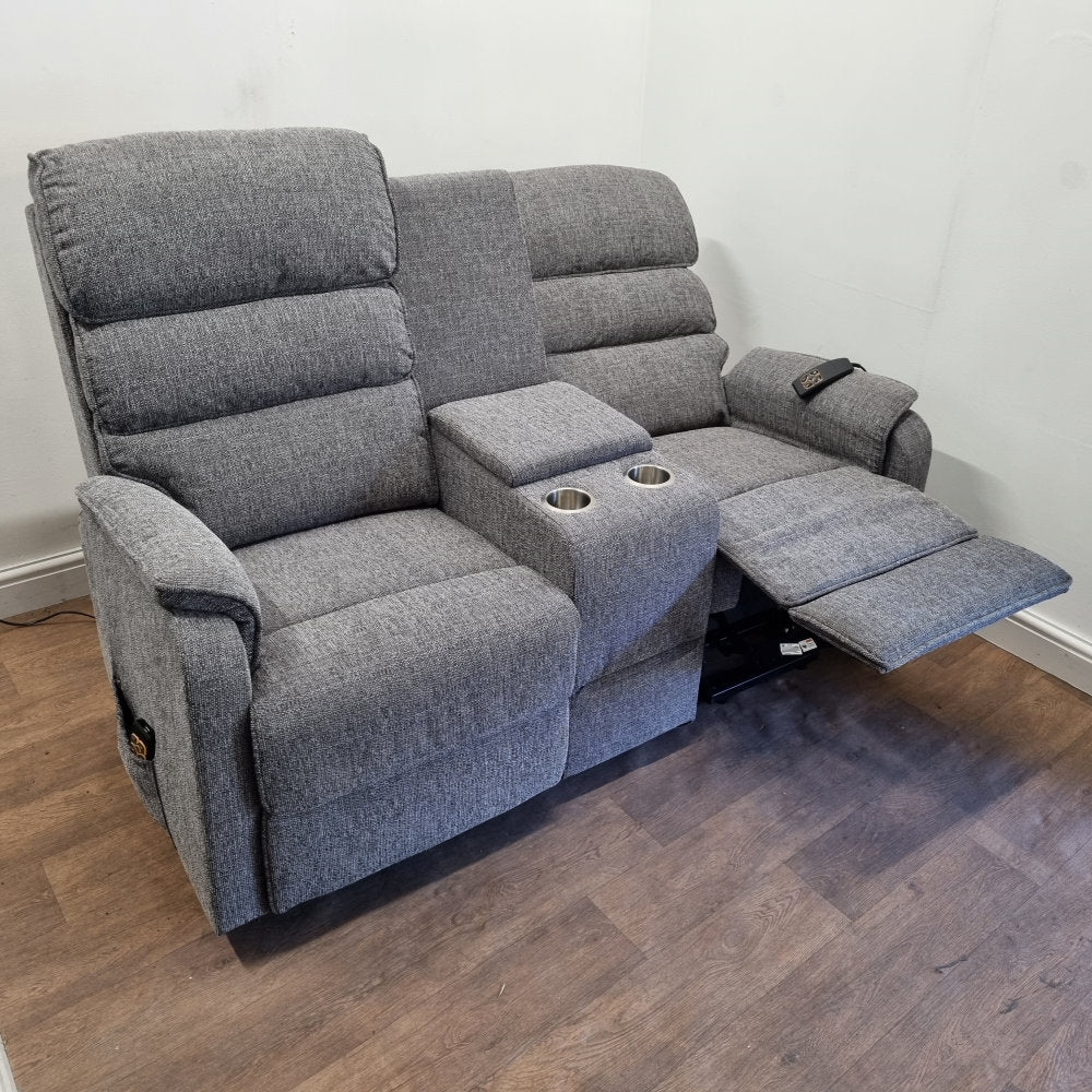 Thornton 2 Seater Dual Motor Riser Recliner Sofa with Centre Console - Ex Demo