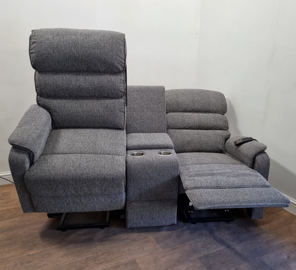 Thornton 2 Seater Dual Motor Riser Recliner Sofa with Centre Console - Ex Demo