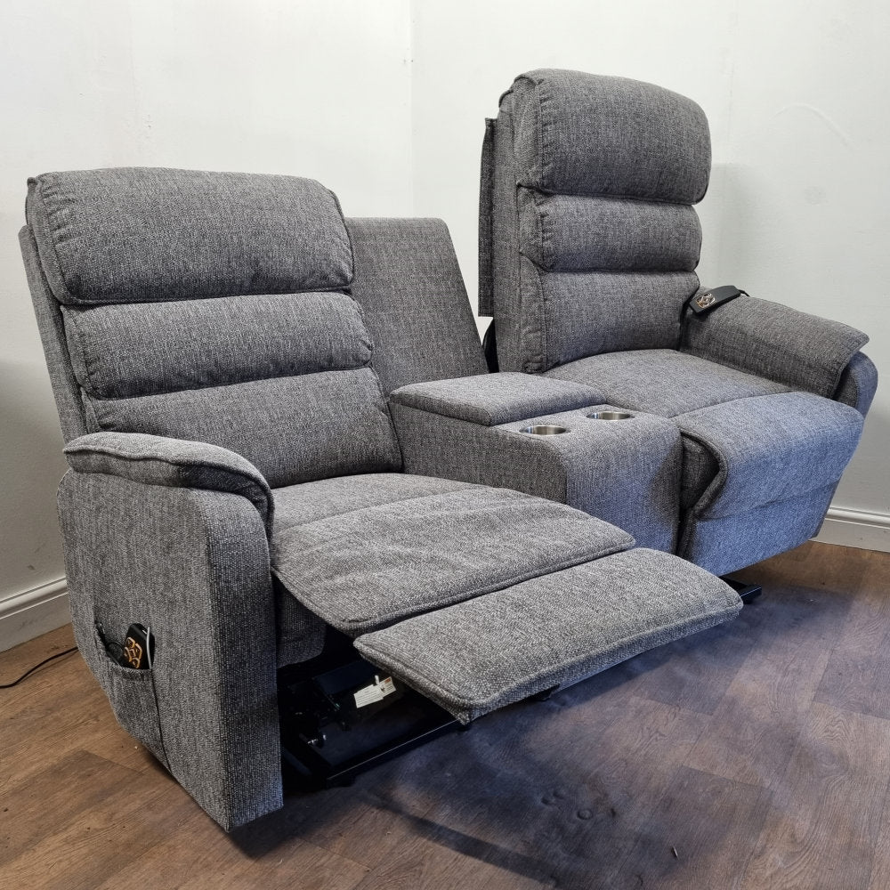 Thornton 2 Seater Dual Motor Riser Recliner Sofa with Centre Console - Ex Demo