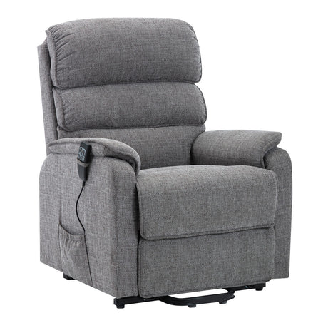 Thornton Dual motor rise recliner chair with heat and massage - Grey