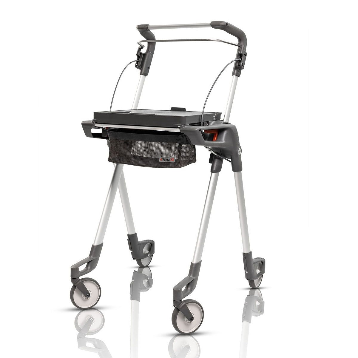 Indoor rollator walking frame trolley with tray