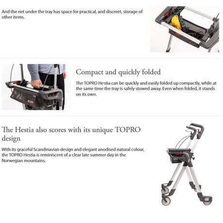 Topro Hestia Indoor trolley walker rollator - 7 Year Warranty