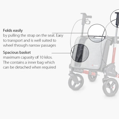  Topro Odysse Rollator 2 way easy folding - 7 Year Warranty